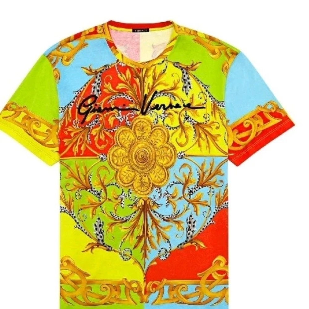 Versace Multicolor Baroque Print Men's Shirt